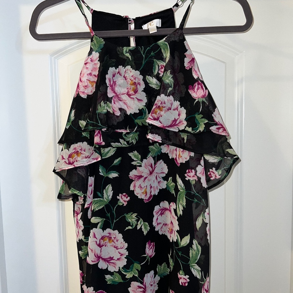 Black and floral Charming Charlie tank top